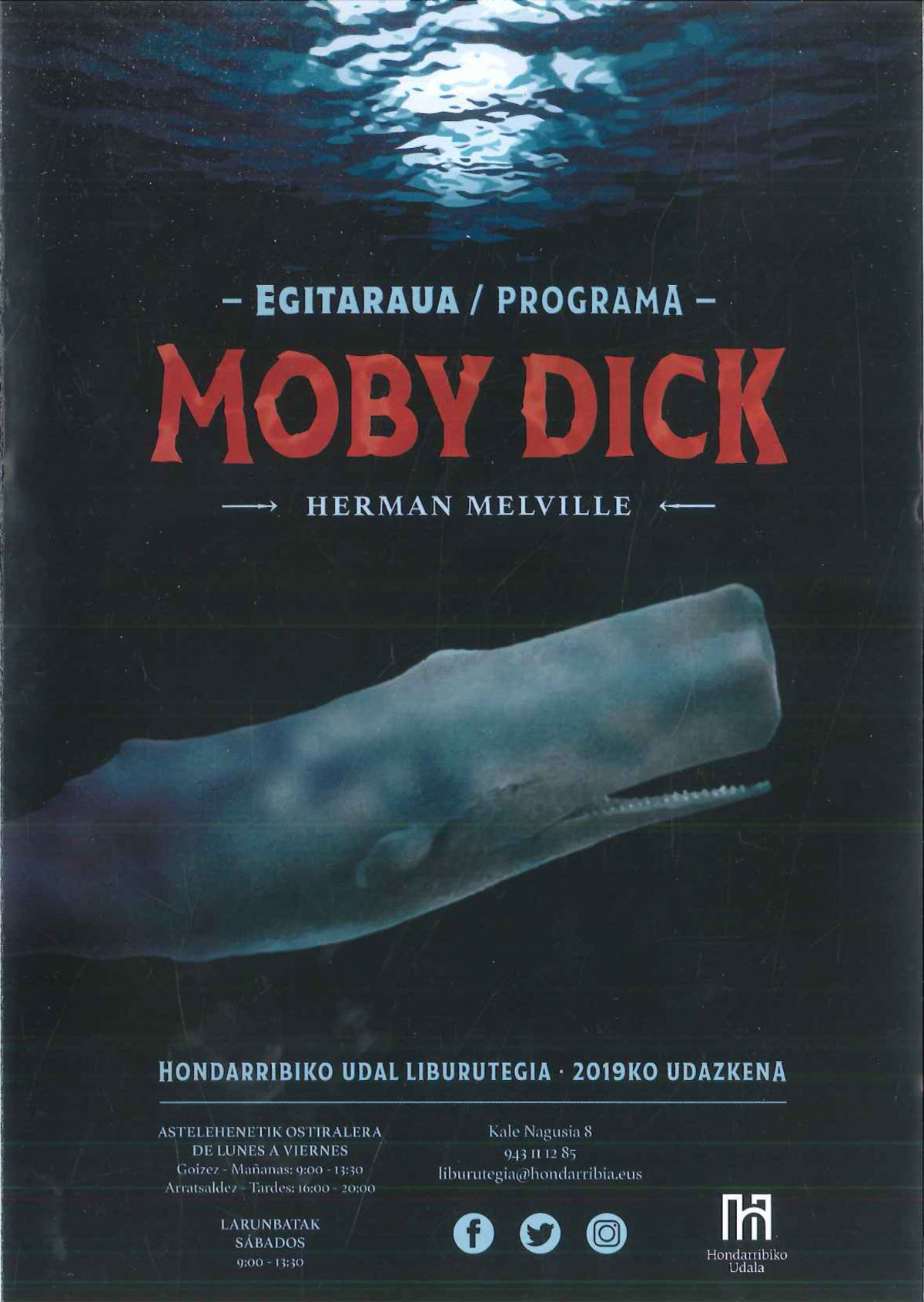 'Moby Dick' egitarauaren azala